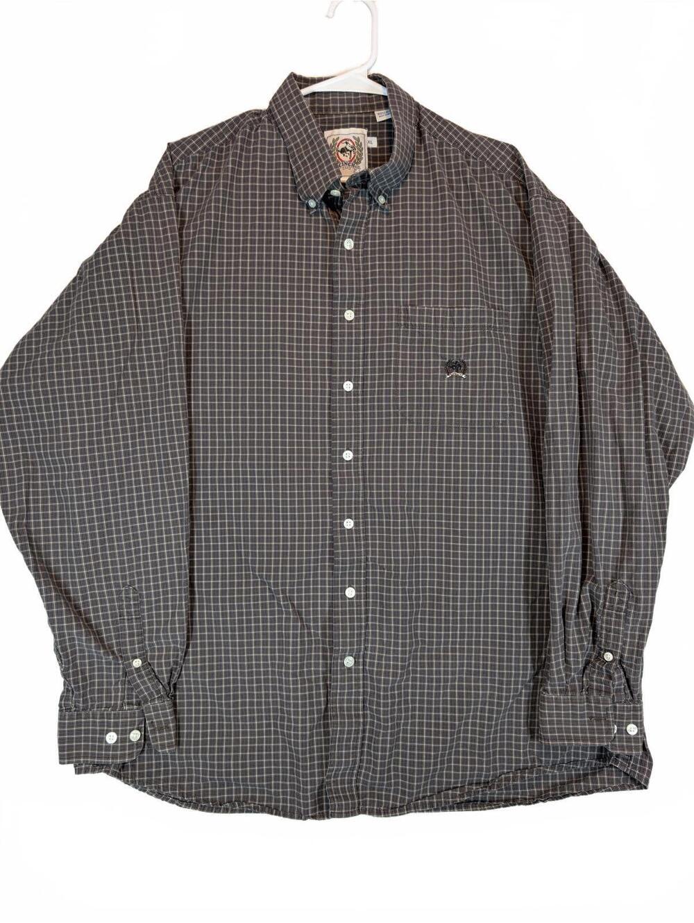 Cinch Button Down Checkered Western Shirt Long Sleeve Mens XL